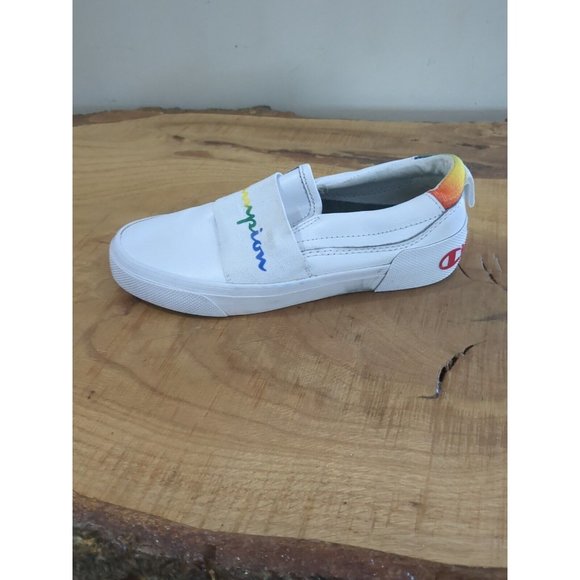 Champion Youth Sz 4 Rally Slip On Athletic Shoe-White Multi - Picture 7 of 9